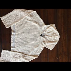Forever 21 cropped white knitted hoodie